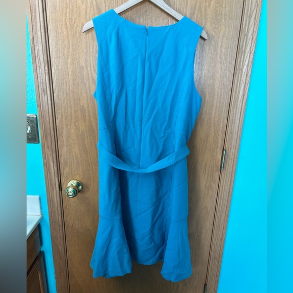 WHBM dress NWT 20W aqua teal flare sleeveless floppy hem alone dress oasis color - Picture 4 of 14